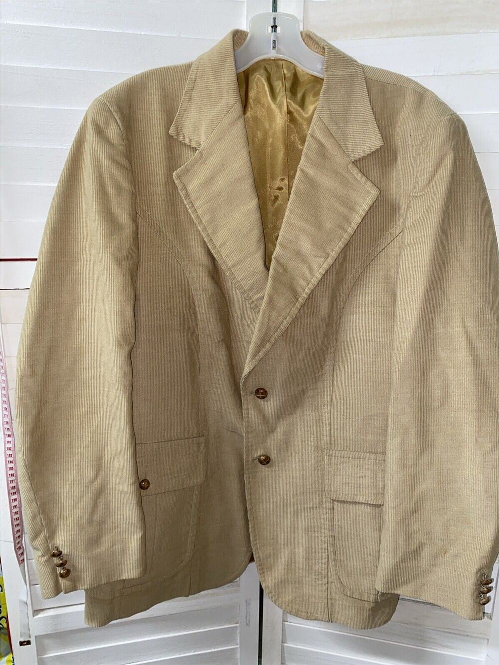 Vintage 70s 80s JC Penney’s Men’s Tan Suit Jacket Blazer Lined Sz Large